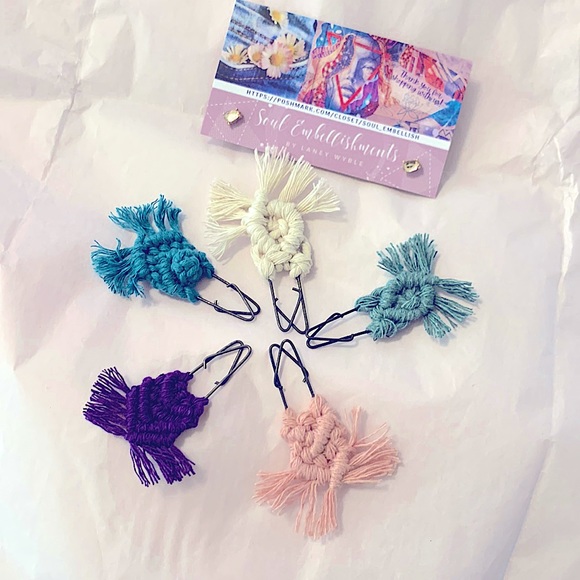 🆕🎀Uniquely Crafted Macrame Embellished Fancy Paperclips🖇School🖇Office Supply - Picture 2 of 16